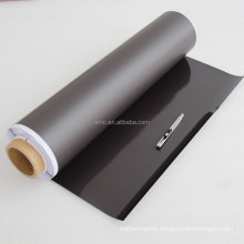 Flexible rubber magnet roll with adhesive